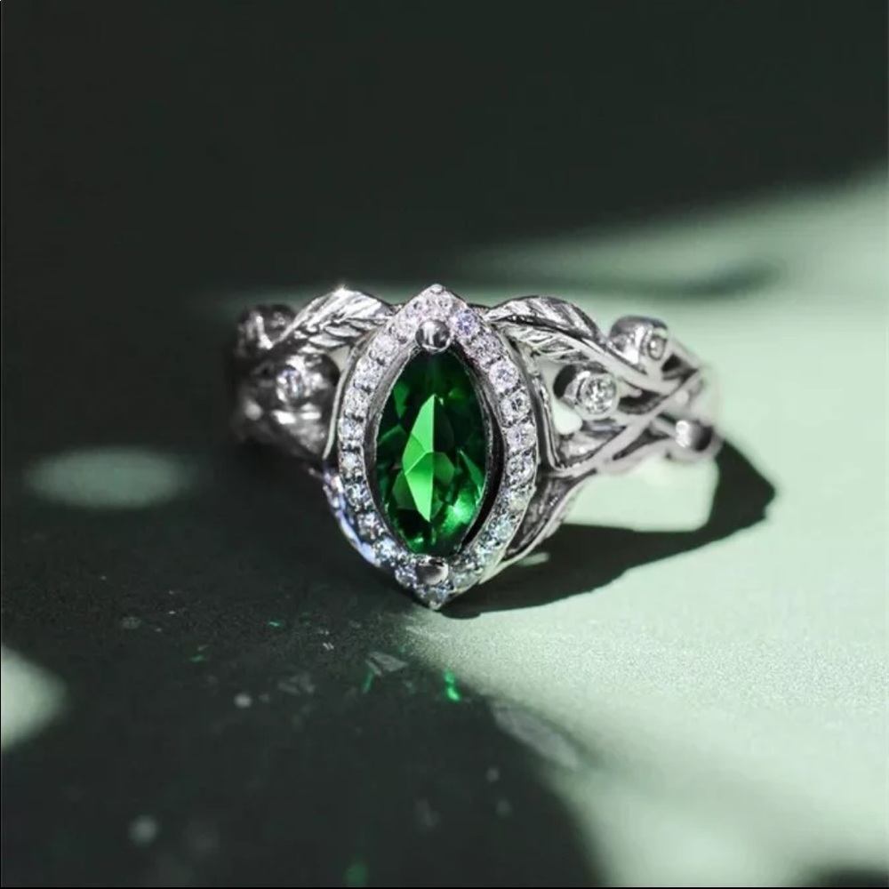 New 925 Silver Eternal Emerald Marquise Cut Ring - Picture 5 of 5
